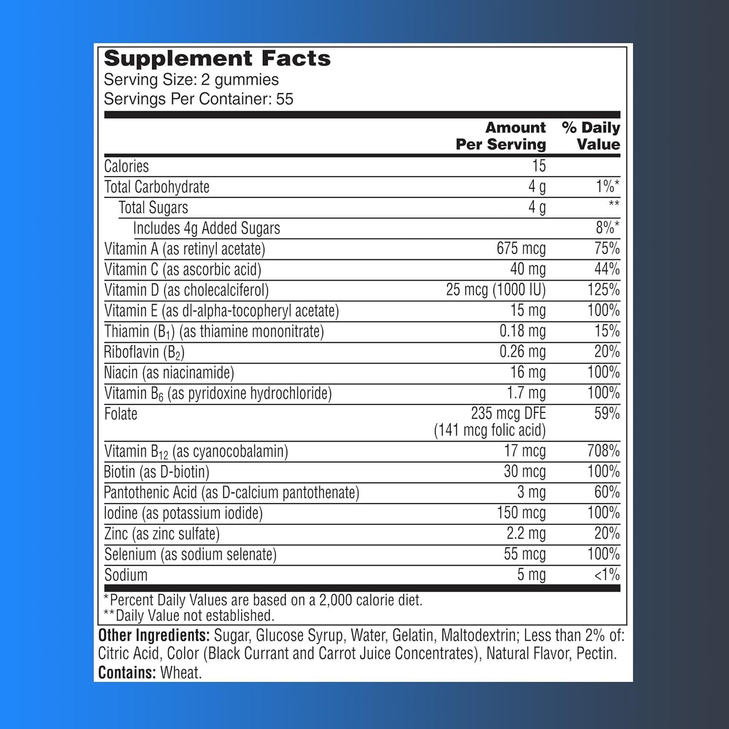 image:imageOne A Day Mens 50 Daily Essentials Multivitamin Gummies Multivitamin for Men Over 50 Fruit Medley Flavor 120 Gummies110 Count Pack of 1