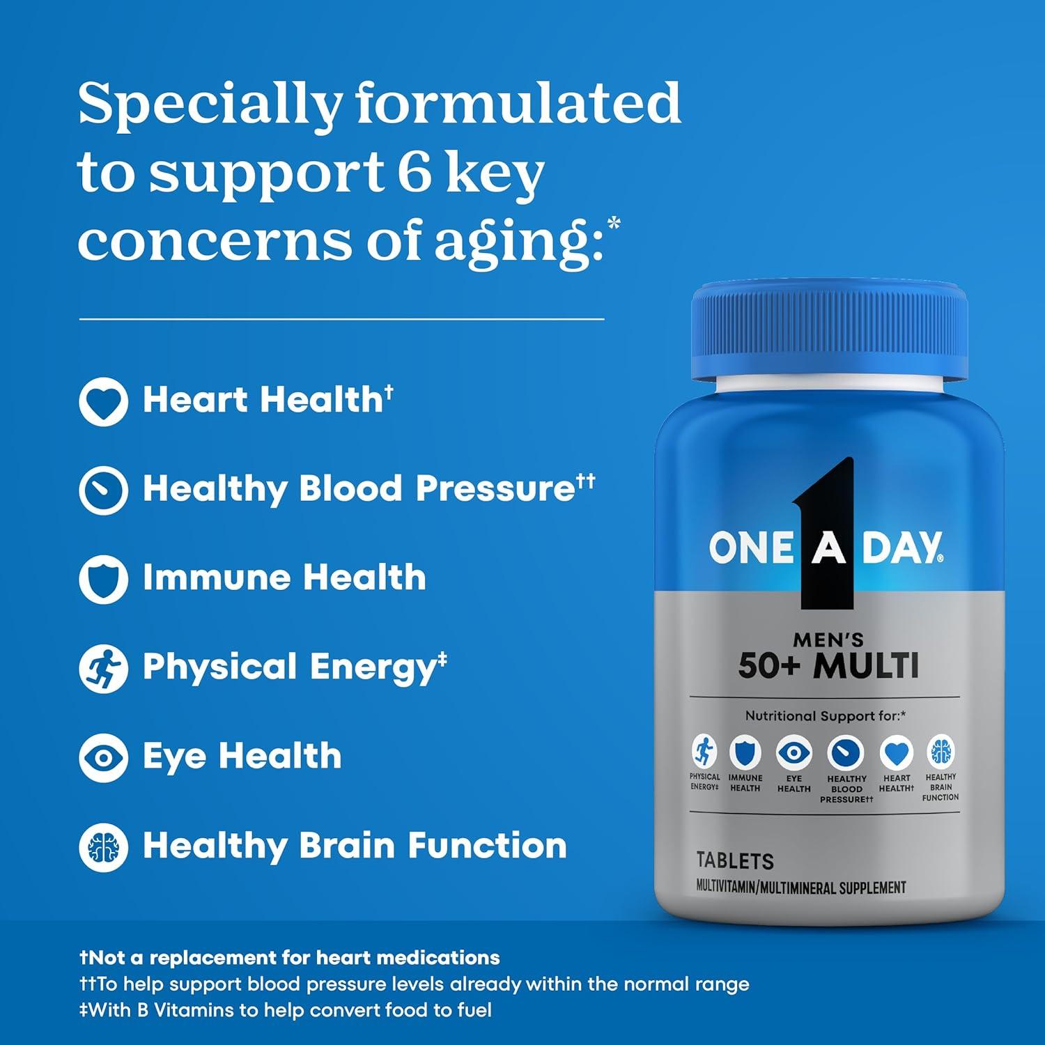 image:imageOne A Day Mens 50 Healthy Advantage Multivitamin Multivitamin for Men with Vitamins A C E B6 B12 Calcium and Vitamin D Tablet 200 Count Pack of 1Multivitamin