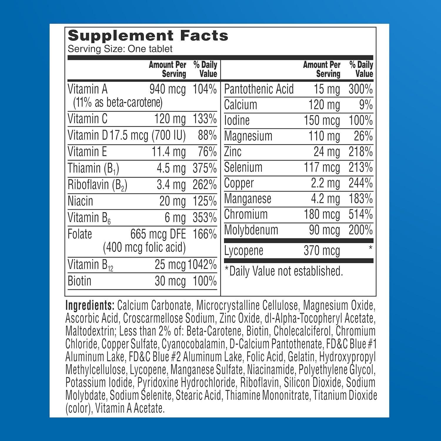 image:imageOne A Day Mens 50 Healthy Advantage Multivitamin Multivitamin for Men with Vitamins A C E B6 B12 Calcium and Vitamin D Tablet 200 Count Pack of 1Multivitamin