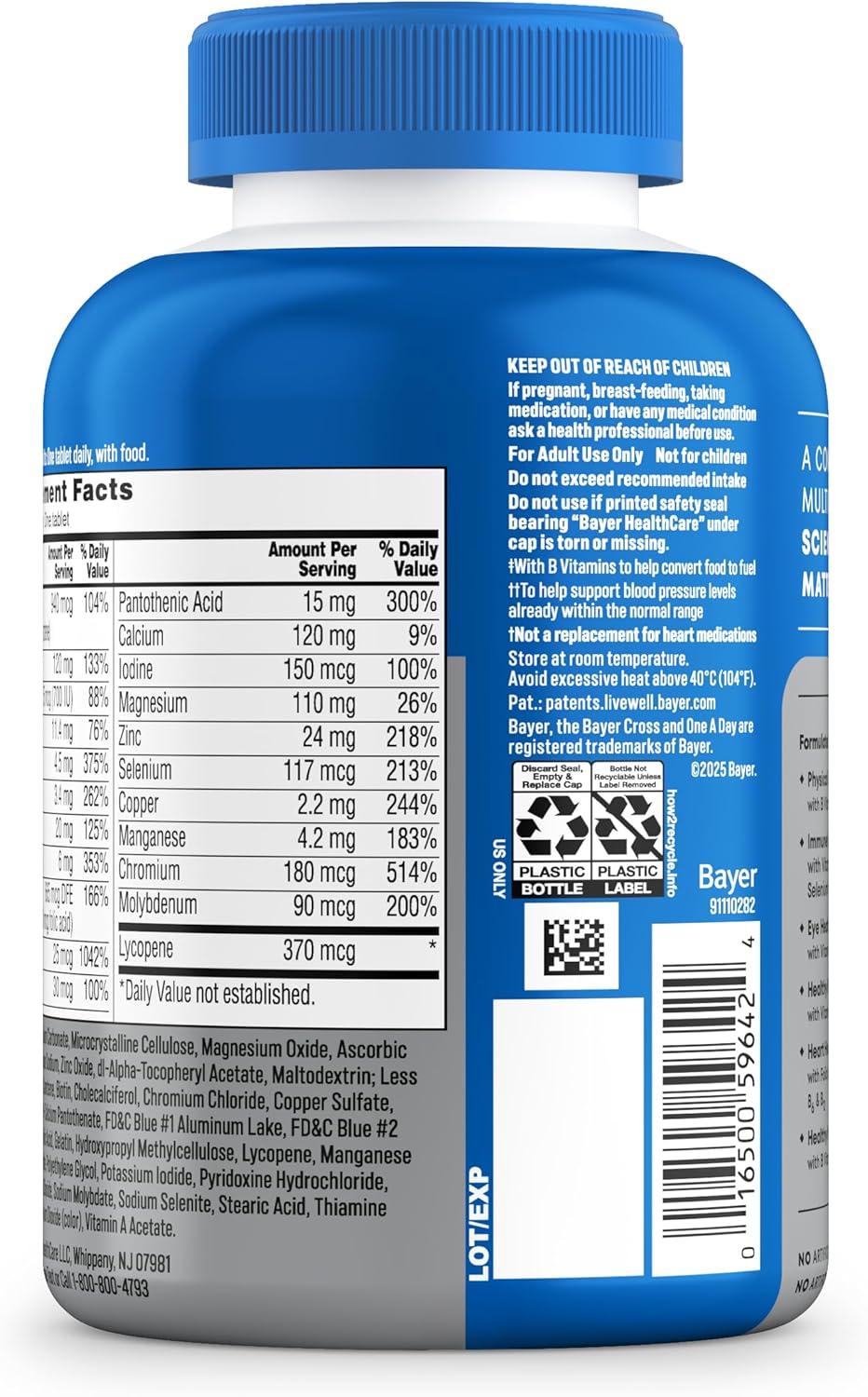 image:imageOne A Day Mens 50 Healthy Advantage Multivitamin Multivitamin for Men with Vitamins A C E B6 B12 Calcium and Vitamin D Tablet 200 Count Pack of 1Multivitamin