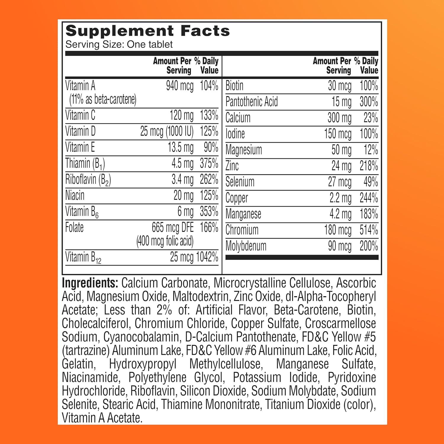 image:imageOne A Day Multivitamin for Women 50 and Over Tablets Womens Multivitamin 50 Plus with Vitamins D C E Zinc amp Biotin Daily Vitamins for Woman 50 200 Ct Packaging May Vary