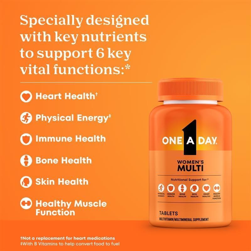 image:imageOne A Day Multivitamin for Women Daily Vitamins for Woman with Biotin Calcium Folic Acid Iron amp Zinc Complete Womens Vitamins 200 Ct Packaging May VaryWomens 200ct