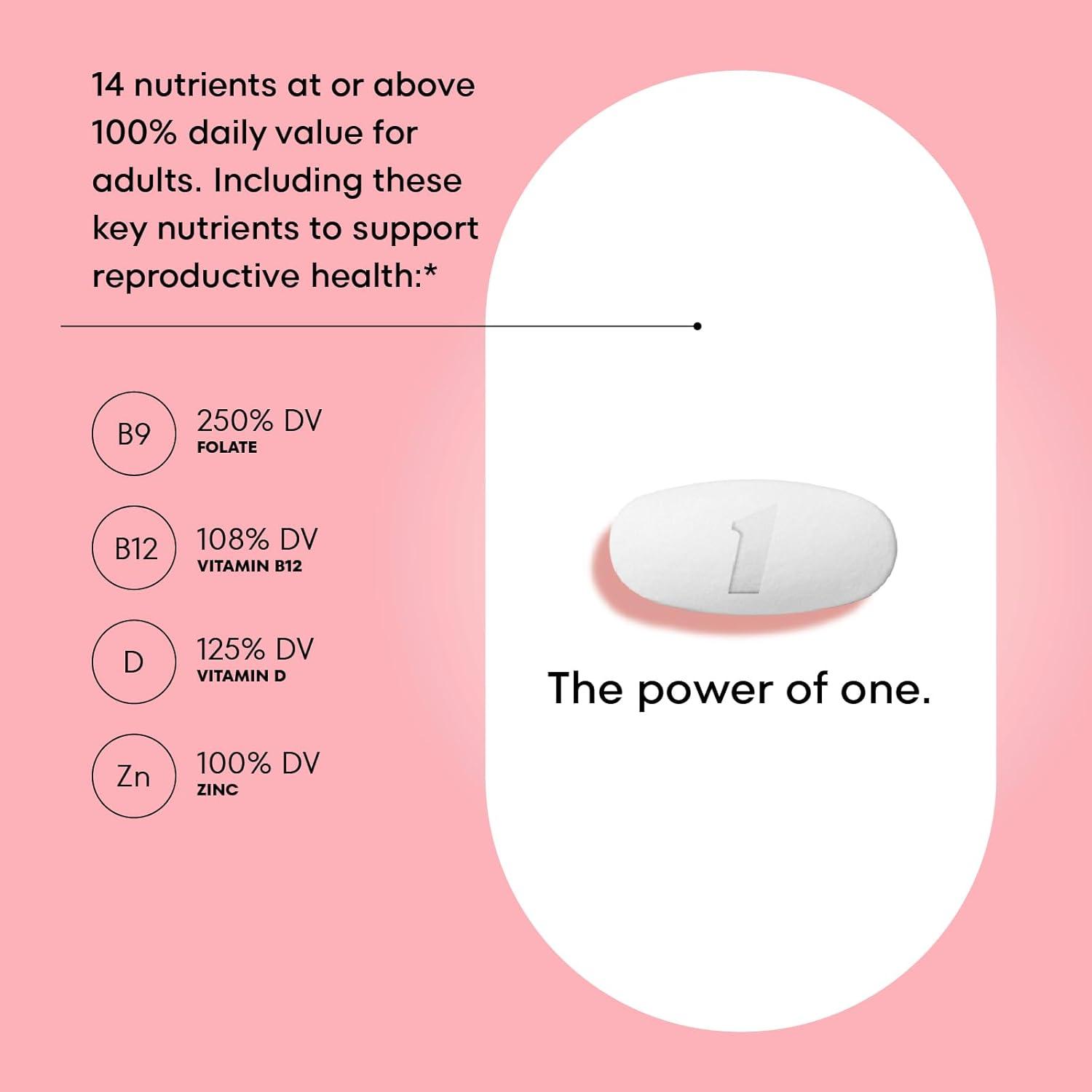 image:imageOne A Day Pregnancy Planning Prenatal Multivitamin for Women Pre Pregnancy Vitamins for Women with Methylfolate Folic Acid Zinc Vitamin B12 amp Vitamin D to Support Reproductive Health 60 Tablets