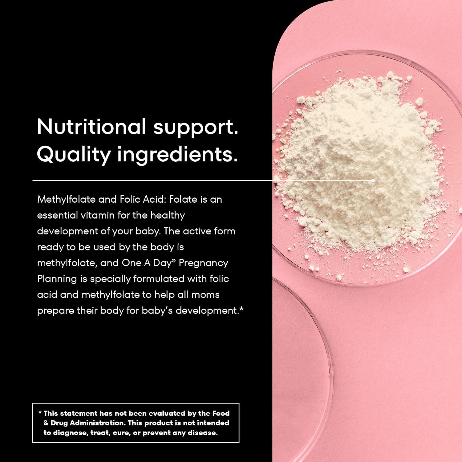 image:imageOne A Day Pregnancy Planning Prenatal Multivitamin for Women Pre Pregnancy Vitamins for Women with Methylfolate Folic Acid Zinc Vitamin B12 amp Vitamin D to Support Reproductive Health 60 Tablets