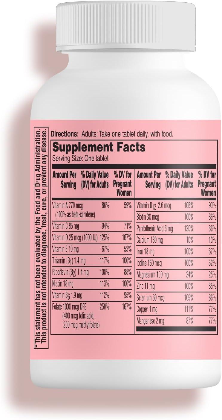 image:imageOne A Day Pregnancy Planning Prenatal Multivitamin for Women Pre Pregnancy Vitamins for Women with Methylfolate Folic Acid Zinc Vitamin B12 amp Vitamin D to Support Reproductive Health 60 Tablets