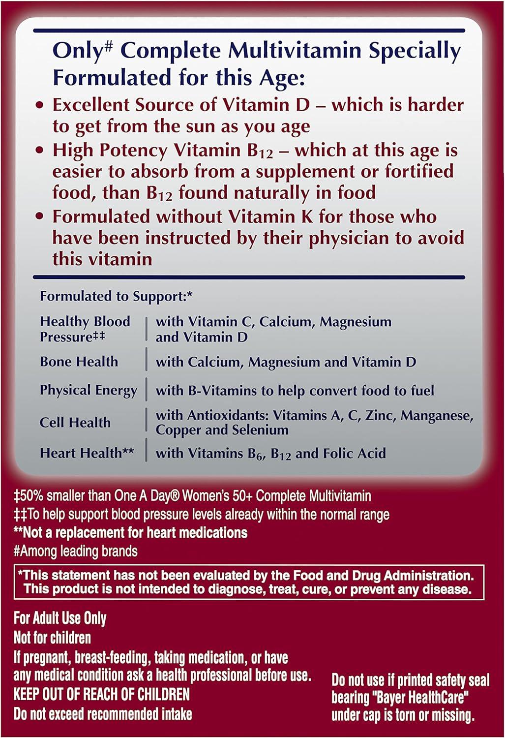 image:imageOne A Day Proactive 65 Mens amp Womens Multivitamin Supplement with Vitamin A C D and Zinc to Support Bone Health amp Cell Health Calcium Folic Acid Tablet 150 Count150 Count Pack of 2