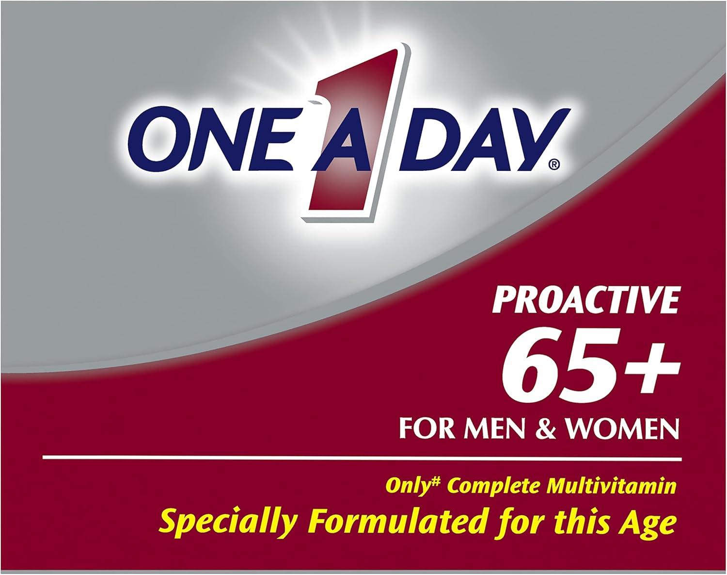 image:imageOne A Day Proactive 65 Mens amp Womens Multivitamin Supplement with Vitamin A C D and Zinc to Support Bone Health amp Cell Health Calcium Folic Acid Tablet 150 Count150 Count Pack of 2