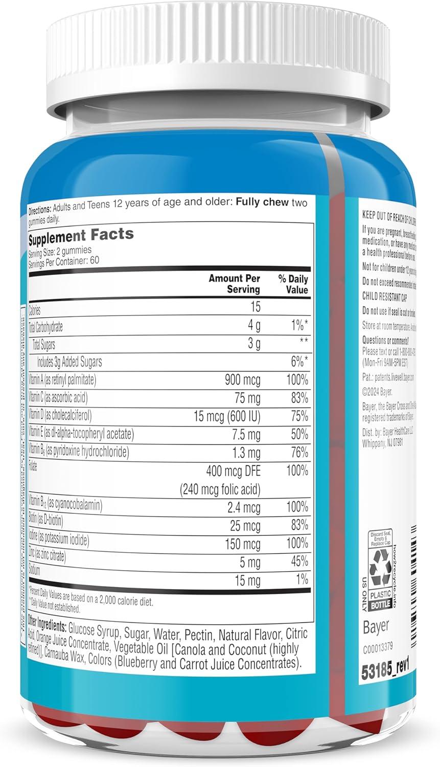 image:imageOne A Day Teen Boys Daily Essentials Multivitamin Gummies Teen Boy Vitamins with Vitamin C Vitamin D Bone Health Immune Health Raspberry Natural Flavor 120 Gummies120 Count Pack of 2