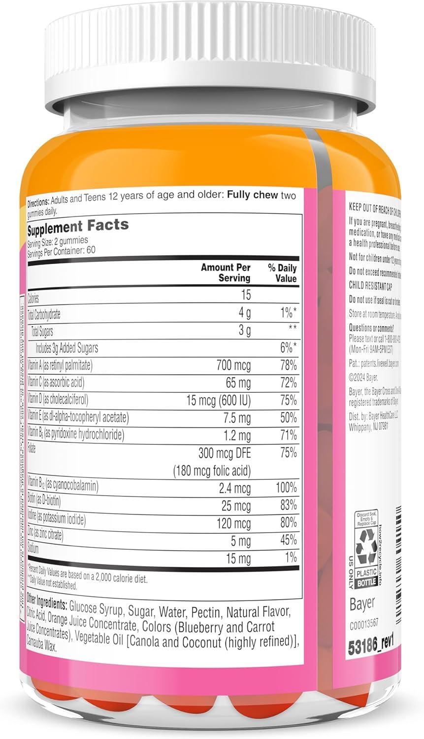image:imageOne A Day Teen Girls Daily Essentials Multivitamin Gummies Teen Girl Multivitamins with Biotin Vitamin B12 and B6 Vitamin C Raspberry Natural Flavor 120 Gummies120 Count Pack of 1