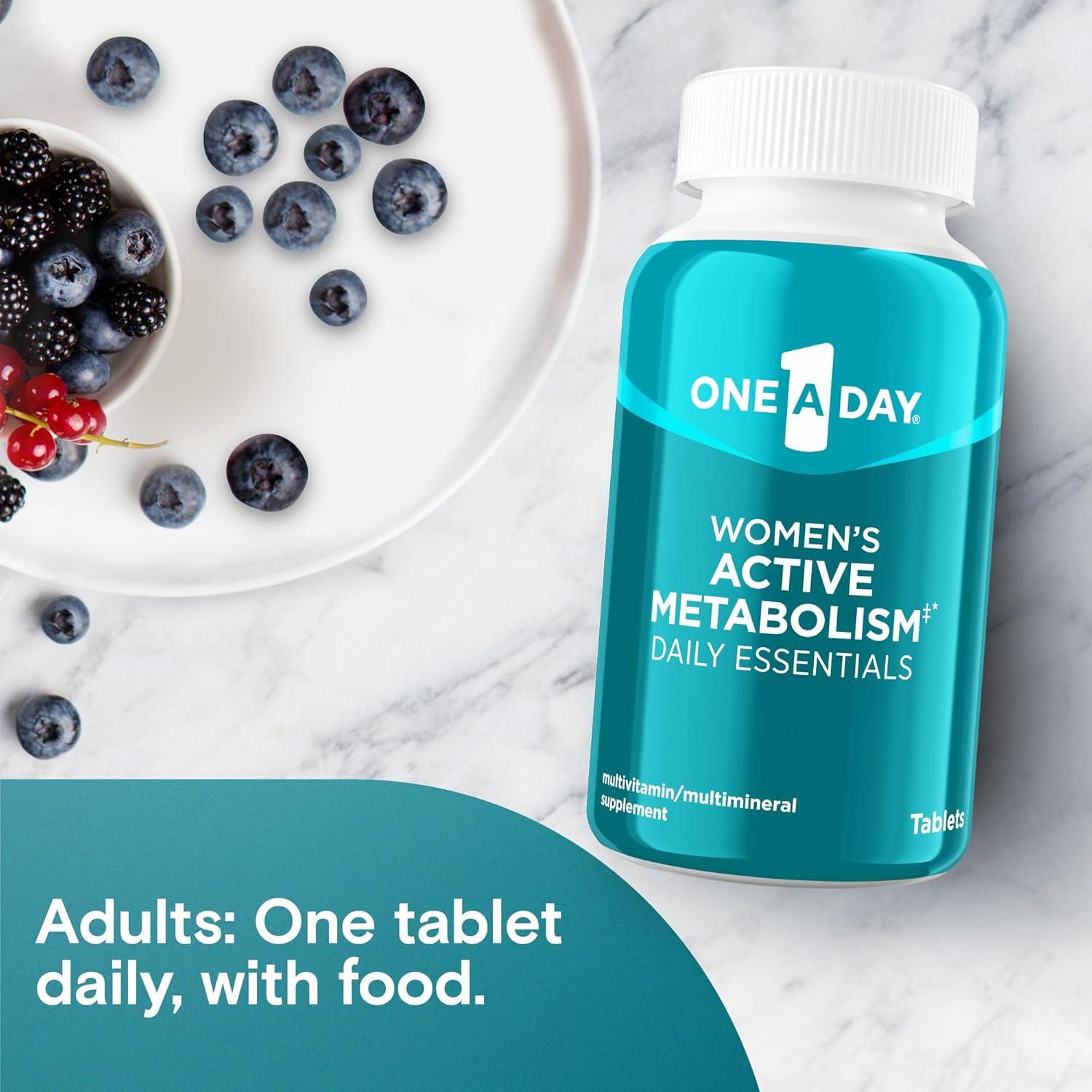 image:imageOne A Day Womens Active Metabolism Daily Essential Multivitamin for Women Metabolism Support Vitamins for Women with All 8 BVitamins Vitamin D Magnesium amp More120 Count120 Count Pack of 2