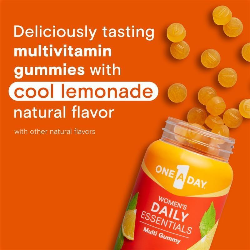 image:imageOne A Day Womens Daily Essentials Multivitamin Gummies Multivitamin for Women Zinc Immune Support Cool Lemonade Naturally Flavored 120 Gummies120 Count Pack of 1
