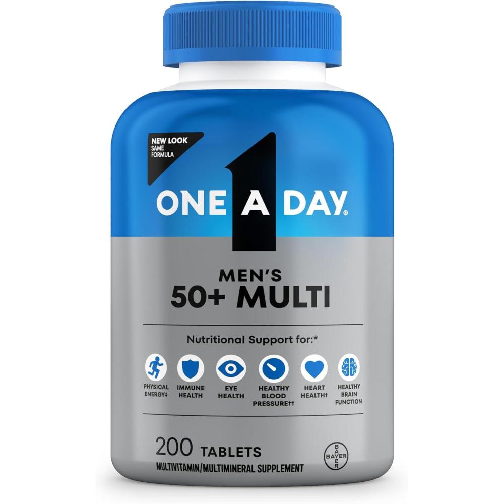 image:imageOne A Day Mens 50 Healthy Advantage Multivitamin Multivitamin for Men with Vitamins A C E B6 B12 Calcium and Vitamin D Tablet 200 Count Pack of 1Multivitamin