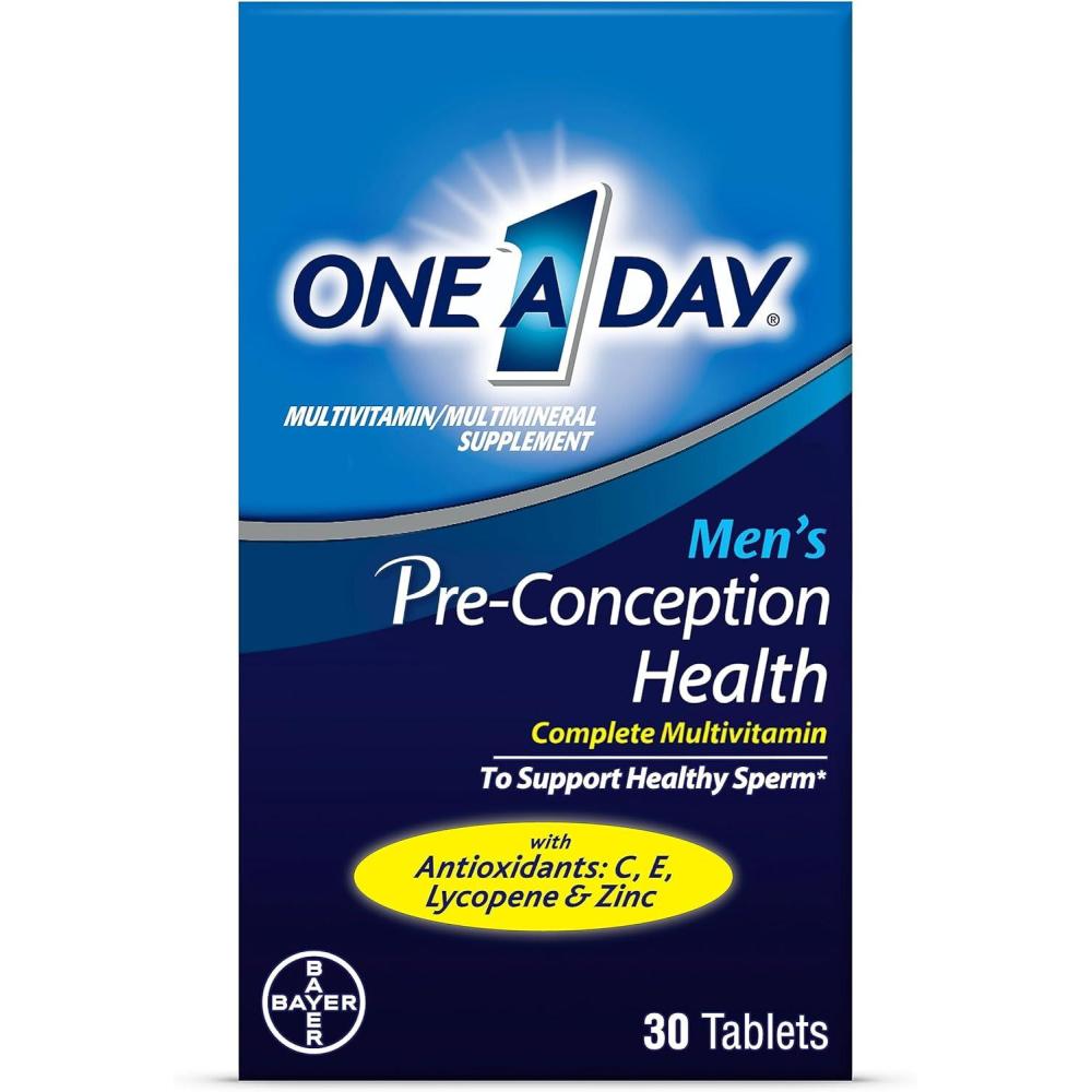 image:imageOne A Day Mens PreConception Health Multivitamin to Support Healthy Sperm Supplement for Men with Vitamin C Vitamin E Selenium Zinc and Lycopene 30 Count30 Count Pack of 1