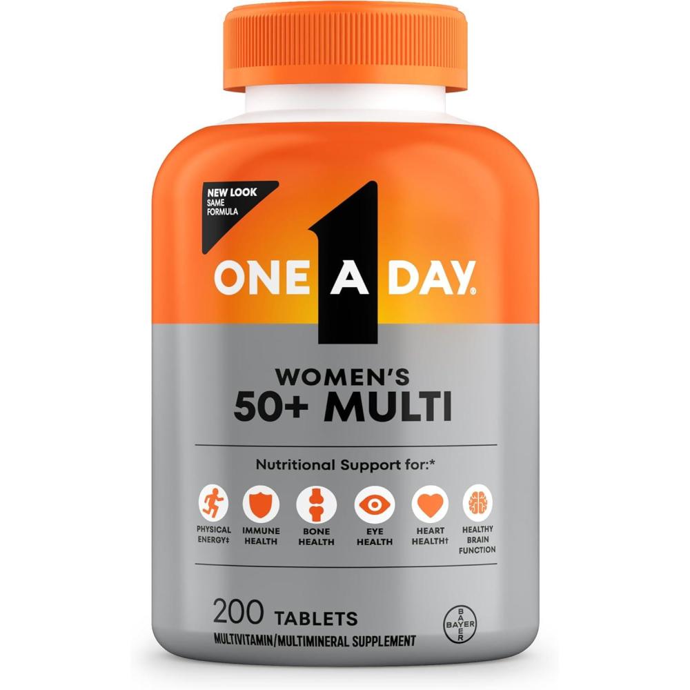image:imageOne A Day Multivitamin for Women 50 and Over Tablets Womens Multivitamin 50 Plus with Vitamins D C E Zinc amp Biotin Daily Vitamins for Woman 50 200 Ct Packaging May Vary