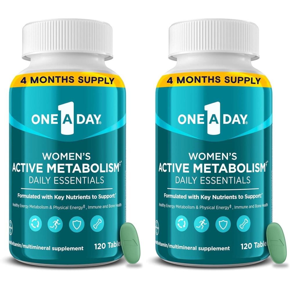 image:imageOne A Day Womens Active Metabolism Daily Essential Multivitamin for Women Metabolism Support Vitamins for Women with All 8 BVitamins Vitamin D Magnesium amp More120 Count120 Count Pack of 2
