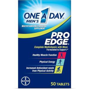 One A Day Men’s Pro Edge Multivitamin, Supplement with Vitamin A,C,D, E and Zinc for Immune Health Support and Magnesium for Healthy Muscle Function, 50 Count(50 Count (Pack of 1))