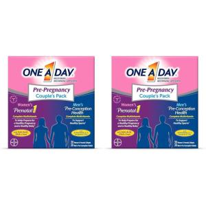 One A Day Men’s & Women’s Pre-Pregnancy Multivitamin Softgel including Vitamins A, Vitamin C, Vitamin D, B6, B12, Folic Acid & more, 30+30 Count, Supplement for Before, During, and Postnatal(60 Count (Pack of 2))