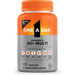 One A Day Multivitamin for Women 50 and Over Tablets, Womens Multivitamin 50 plus with Vitamins D, C, E, Zinc & Biotin, Daily Vitamins for Woman 50+, 100 Ct (Packaging May Vary)(100 Count (Pack of 1))
