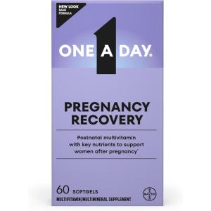 One A Day Postnatal Vitamins for Women, Postnatal Multivitamin with Folic Acid, Omega-3 DHA, B Vitamins, Support Immune Health, Breastfeeding, Post Partum Essential Nutrients for Women, 60 Ct