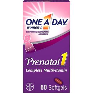 One A Day Prenatal Vitamins- Folic Acid, Iron, Omega- 3 (DHA), Pregnancy Vitamins for Women, Prenatal Multivitamin for Mom and Baby Support, Pregnancy Must Haves 30 Ct (Packaging May Vary)(No Artificial Flavor)