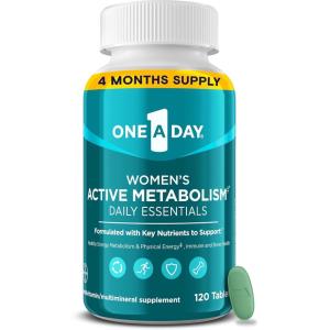One A Day Women’s Active Metabolism Daily Essential, Multivitamin for Women, Metabolism Support, Vitamins for Women with All 8 B-Vitamins, Vitamin D, Magnesium & More,120 Count(120 Count (Pack of 1))