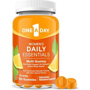 One A Day Women’s Daily Essentials Multivitamin Gummies, Multivitamin for Women, Zinc, Immune Support, Cool Lemonade Naturally Flavored, 120 Gummies(120 Count (Pack of 1))